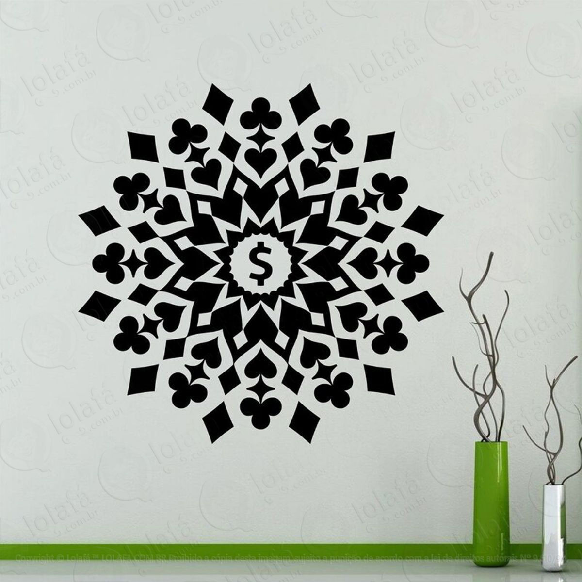 Mandala Para Atrair Dinheiro Adesivo de Parede Decorativo para Casa, Quarto, Sala e Vidro Mod:187