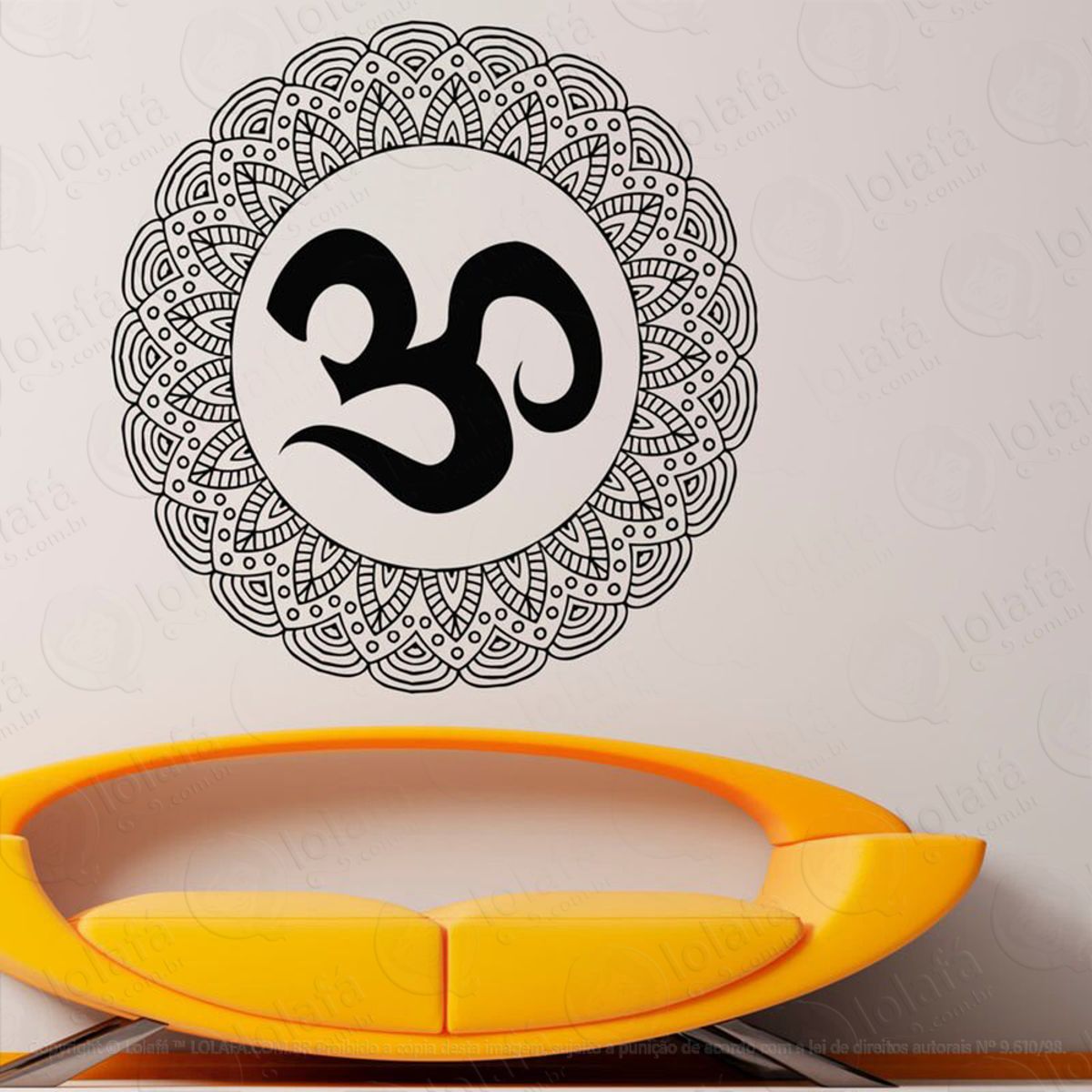 Mandala Do Equilíbrio e Boas Energias Adesivo de Parede Decorativo para Casa, Quarto, Sala e Vidro Mod:188