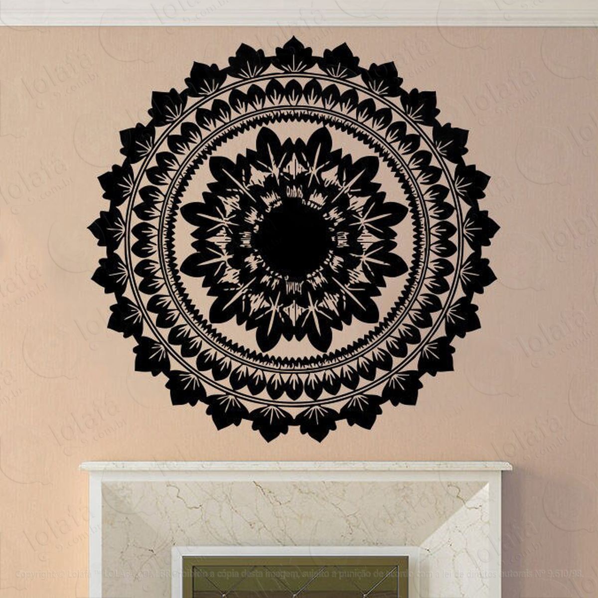 Mandala Para Manter a Fé Adesivo de Parede Decorativo para Casa, Quarto, Sala e Vidro Mod:192