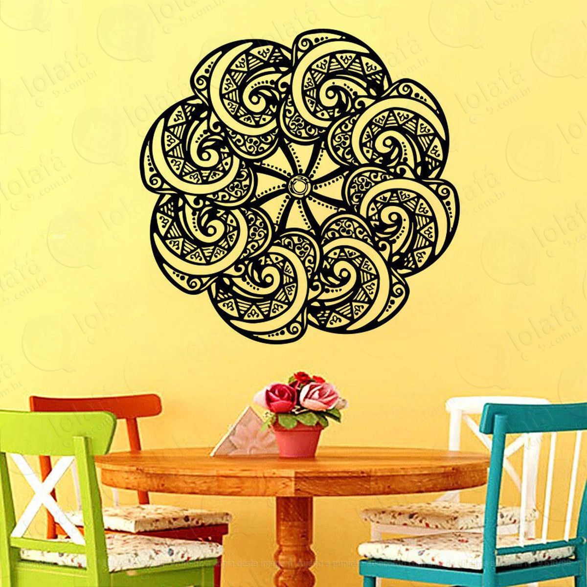 Mandala Para Dias Prósperos Adesivo de Parede Decorativo para Casa, Quarto, Sala e Vidro Mod:195