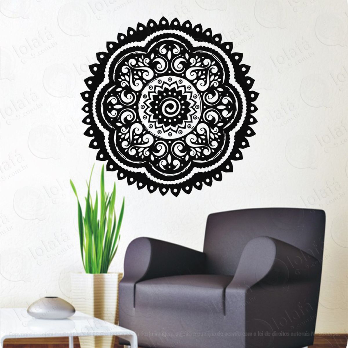 Mandala Do Conhecimento Adesivo de Parede Decorativo para Casa, Quarto, Sala e Vidro Mod:196