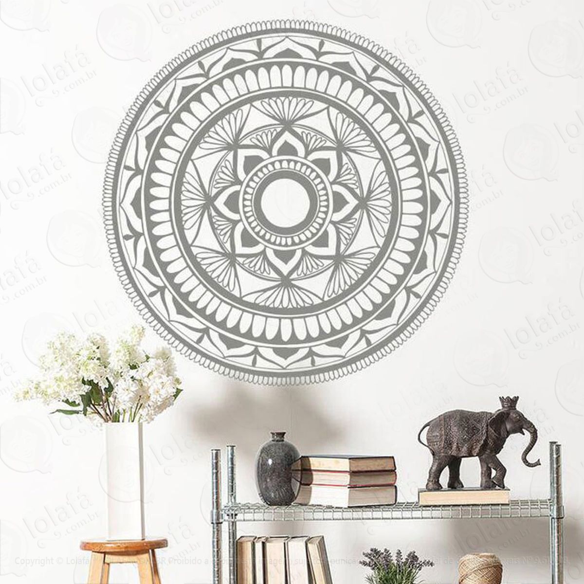 Mandala Da Paz e Gratidão Adesivo de Parede Decorativo para Casa, Quarto, Sala e Vidro Mod:207