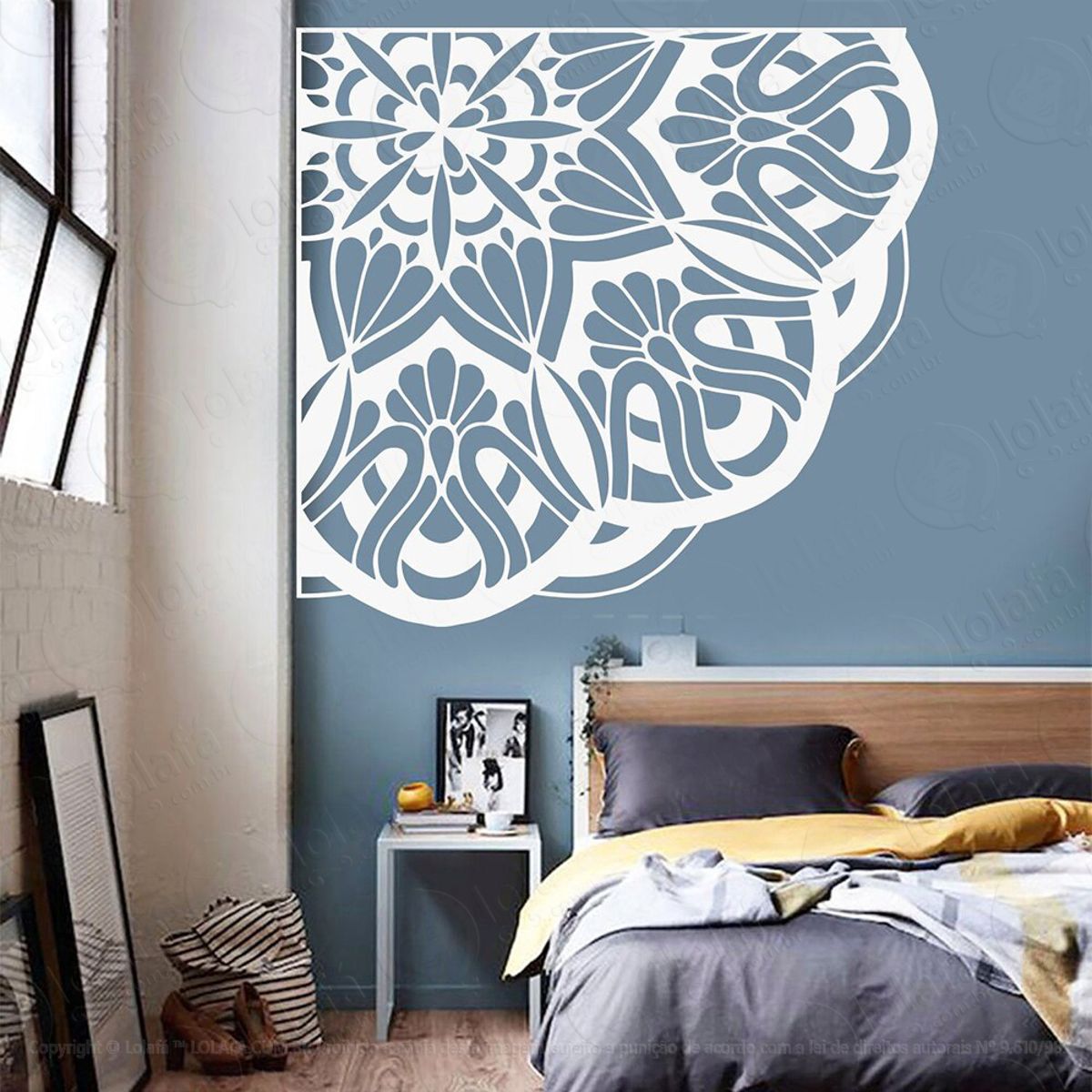 Mandala Seja Resiliente Adesivo de Parede Decorativo para Casa, Quarto, Sala e Vidro Mod:208