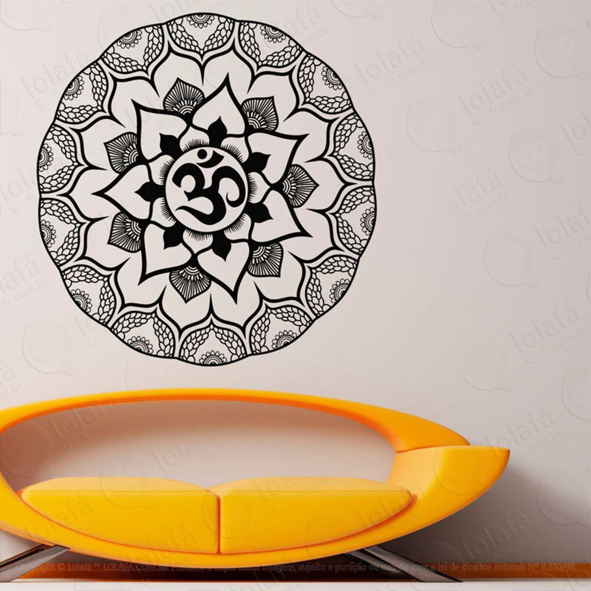 Mandala Para Equilíbrio Pessoal Adesivo de Parede Decorativo para Casa, Quarto, Sala e Vidro Mod:209