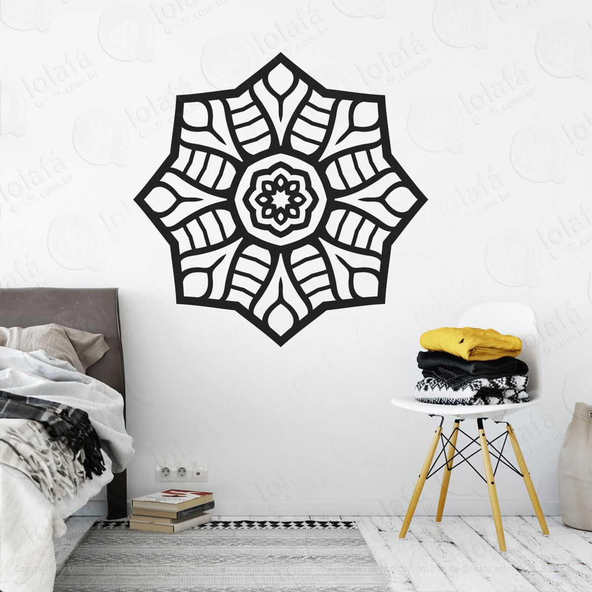 Mandala Seja Livre Adesivo de Parede Decorativo para Casa, Quarto, Sala e Vidro Mod:214