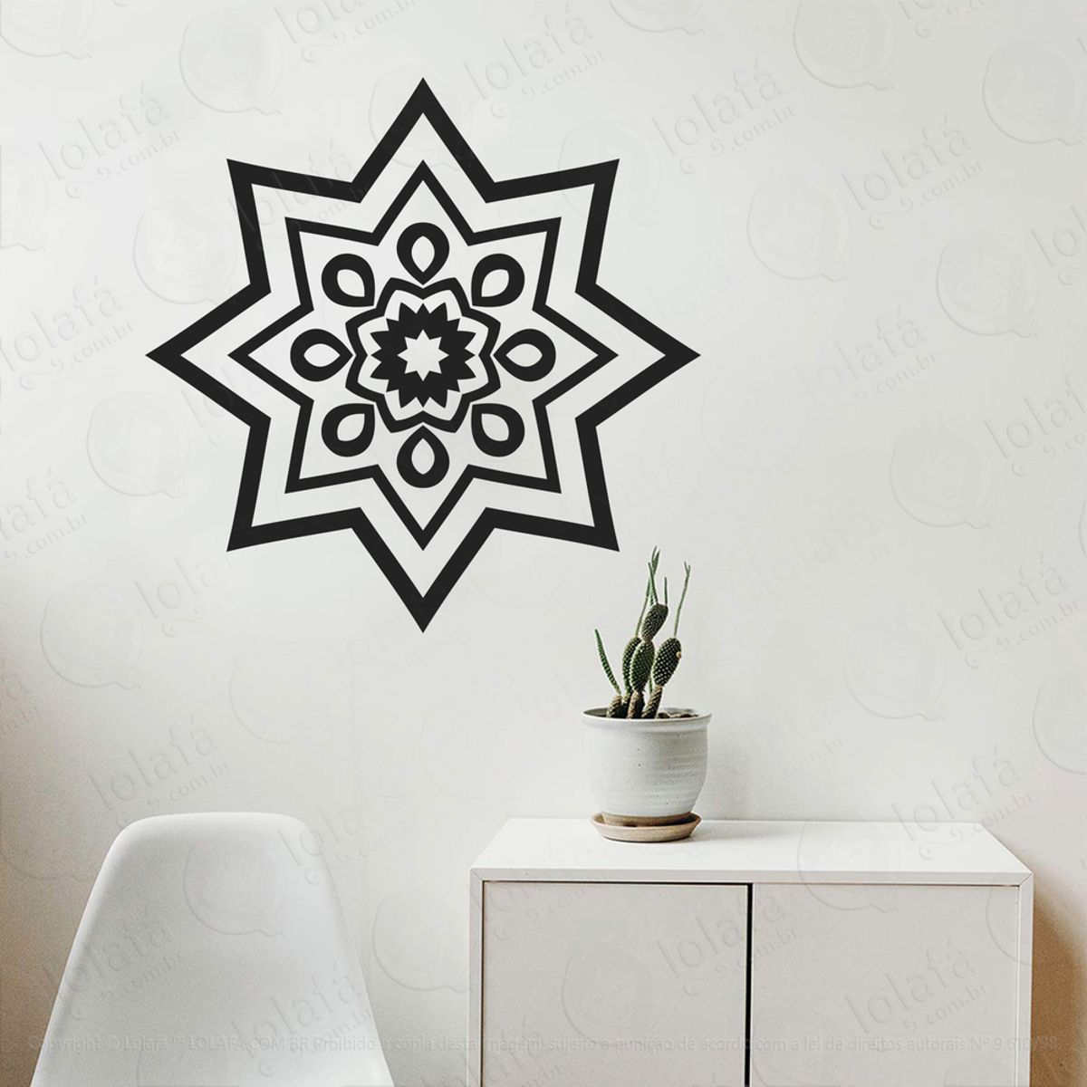 Mandala Seja Fé Adesivo de Parede Decorativo para Casa, Quarto, Sala e Vidro Mod:220
