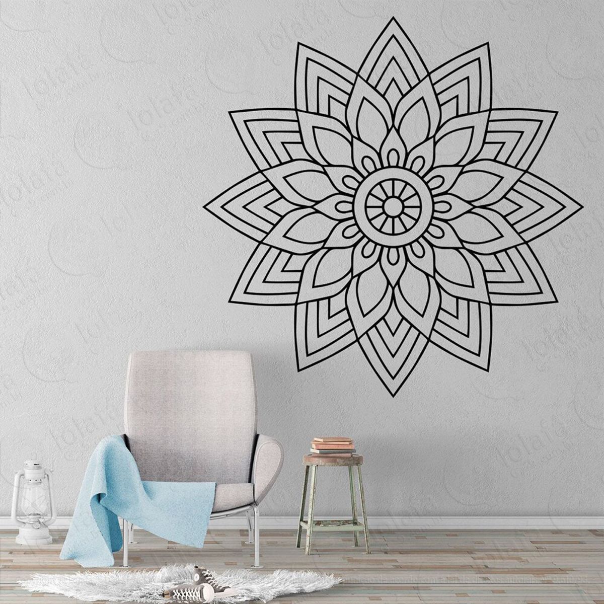 Mandala Seja Grato Adesivo de Parede Decorativo para Casa, Quarto, Sala e Vidro Mod:226