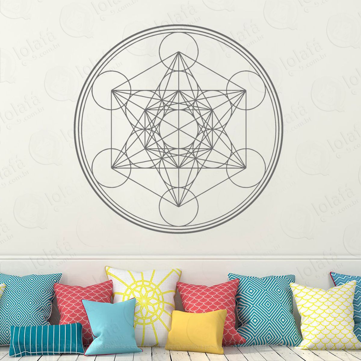 Mandala Geométrica para Proteção Adesivo de Parede Decorativo para Casa, Quarto, Sala e Vidro Mod:227