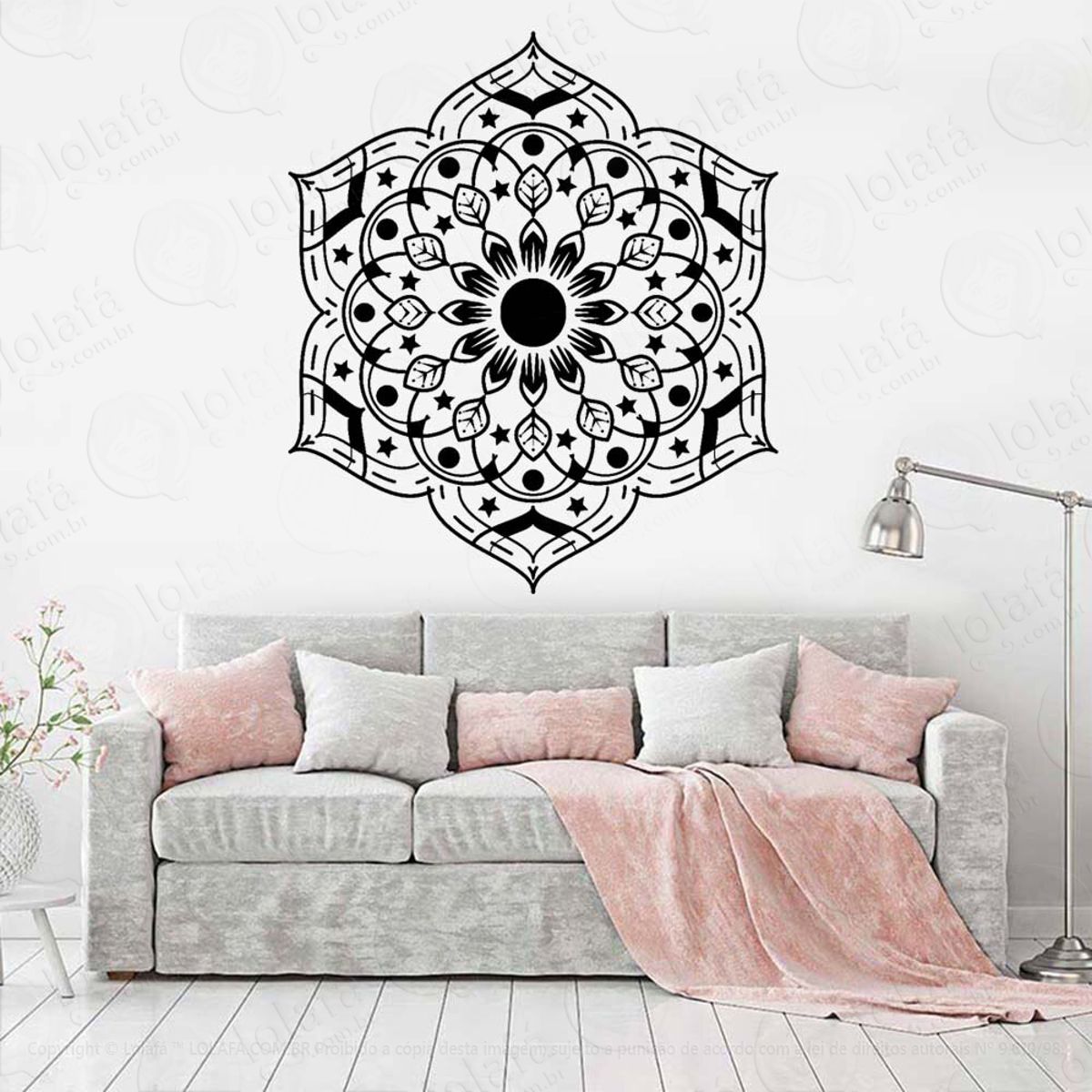 Mandala Para Atrair Saúde Adesivo de Parede Decorativo para Casa, Quarto, Sala e Vidro Mod:228