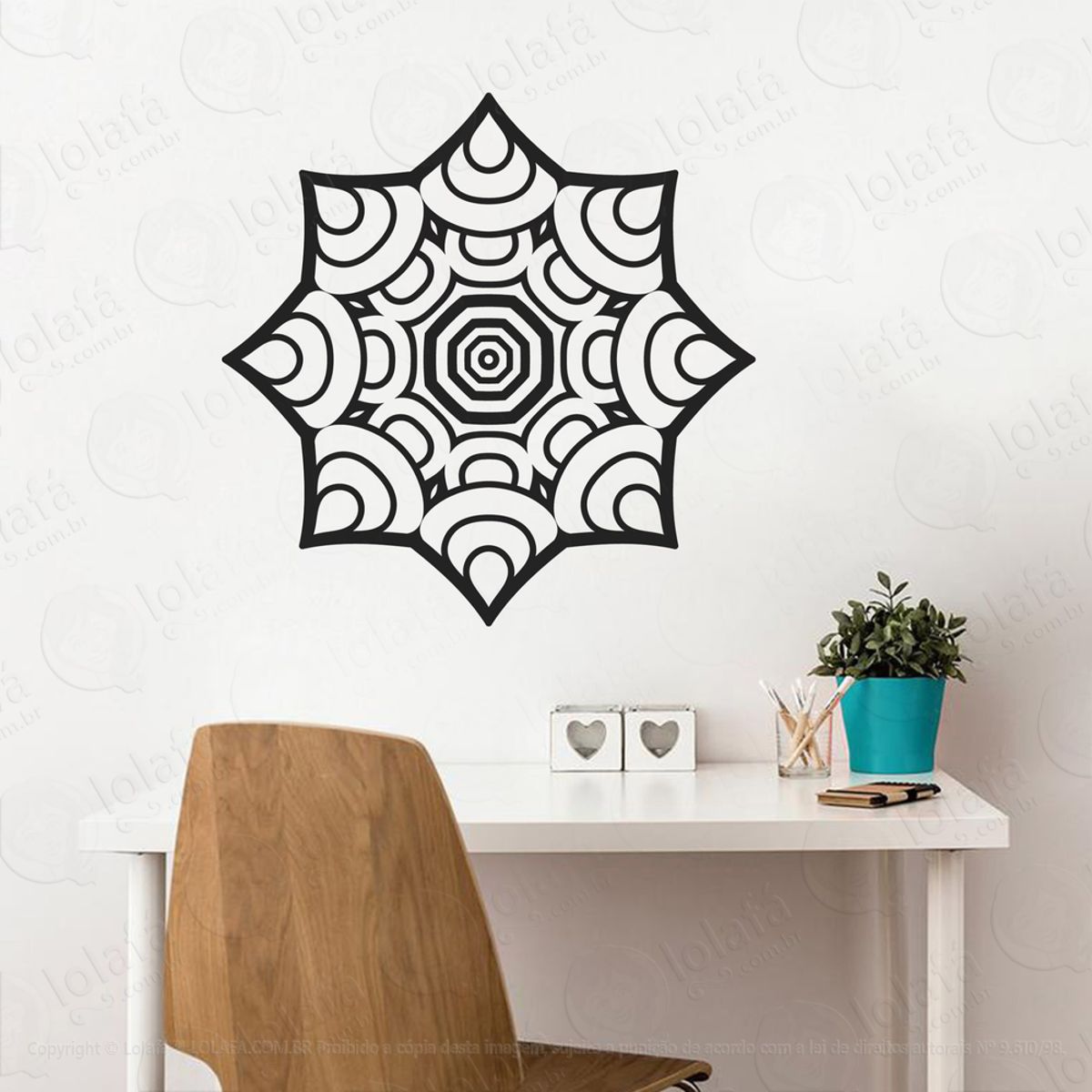 Mandala Seja Bondade Adesivo de Parede Decorativo para Casa, Quarto, Sala e Vidro Mod:234