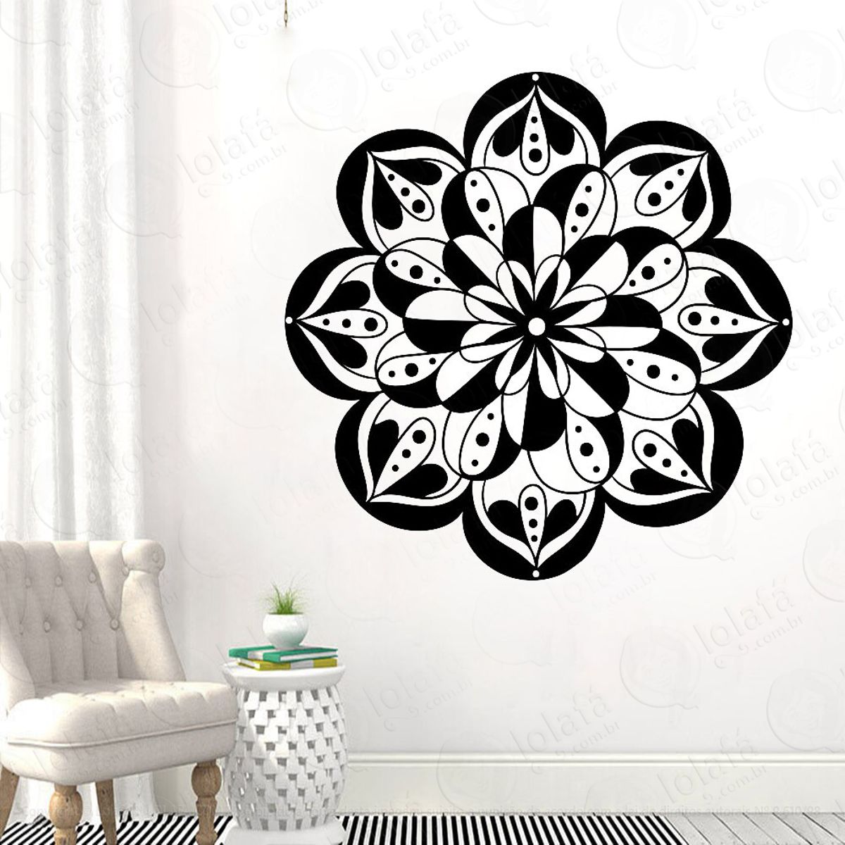 Mandala Para Atrair Coisas Boas Adesivo de Parede Decorativo para Casa, Quarto, Sala e Vidro Mod:235