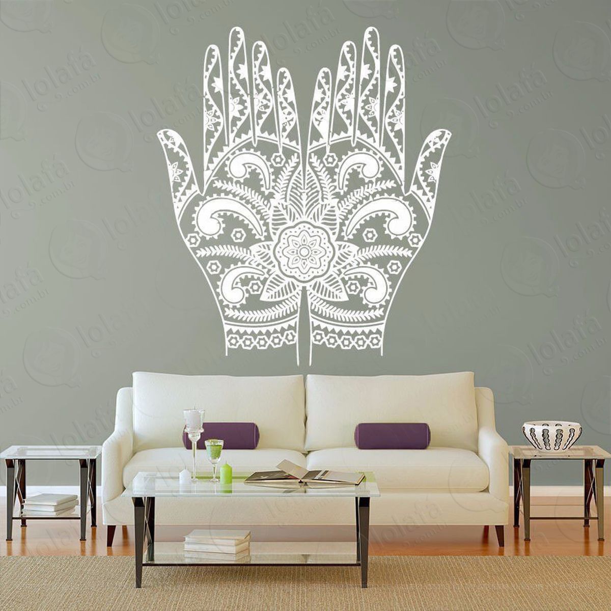 Mandala Mãos da Bondade Adesivo de Parede Decorativo para Casa, Quarto, Sala e Vidro Mod:236