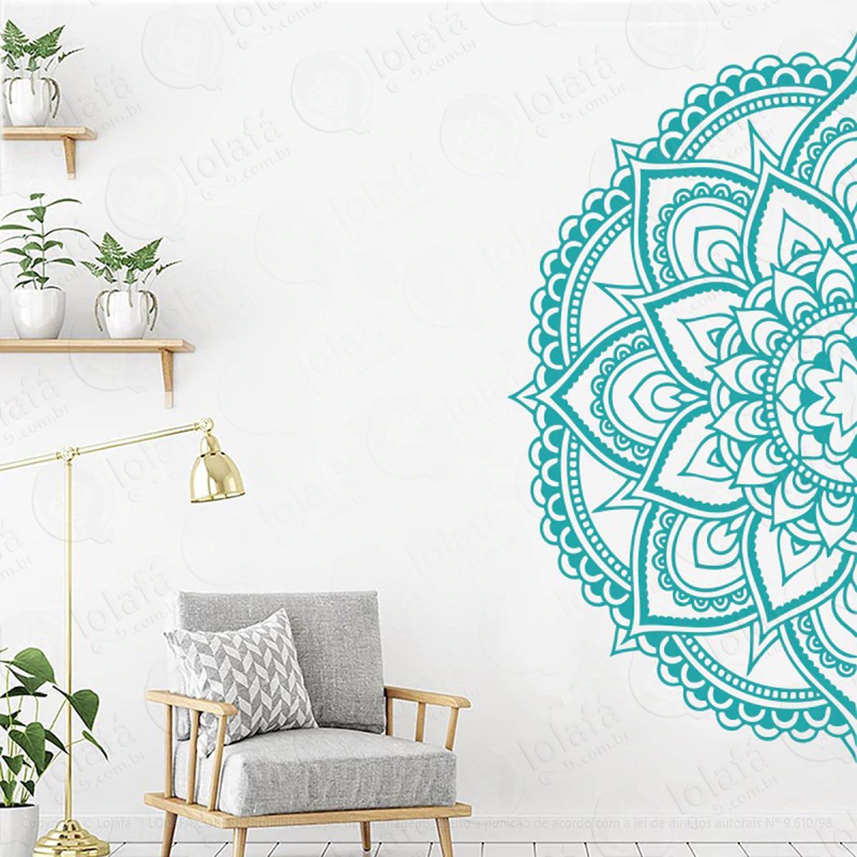 Mandala Do Equilíbrio e Boas Energias Adesivo de Parede Decorativo para Casa, Quarto, Sala e Vidro Mod:238