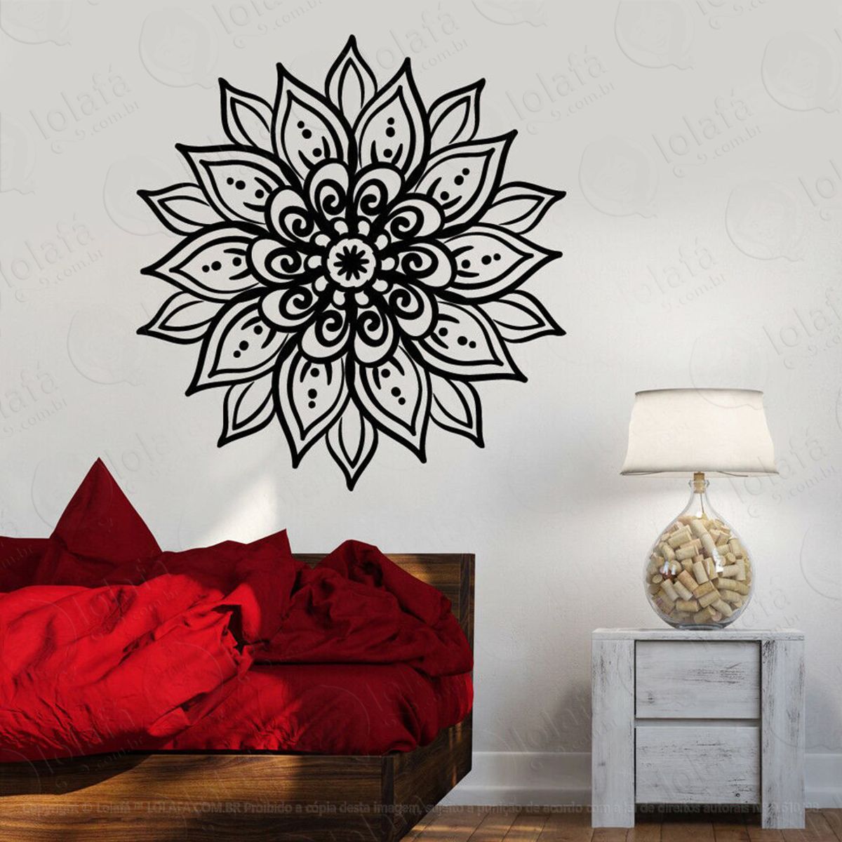 Mandala Para Seguir por Bons Caminhos Adesivo de Parede Decorativo para Casa, Quarto, Sala e Vidro Mod:239