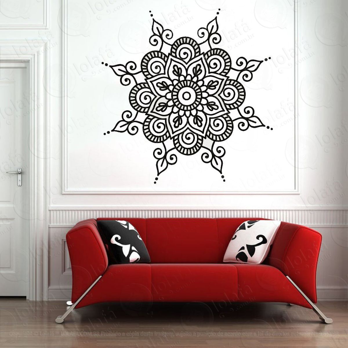 Mandala Seja Alegria Adesivo de Parede Decorativo para Casa, Quarto, Sala e Vidro Mod:241