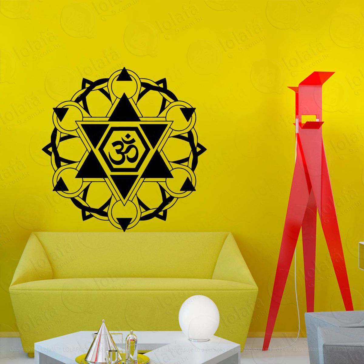 Mandala Para Equilíbrio do Eu Interior Adesivo de Parede Decorativo para Casa, Quarto, Sala e Vidro Mod:242