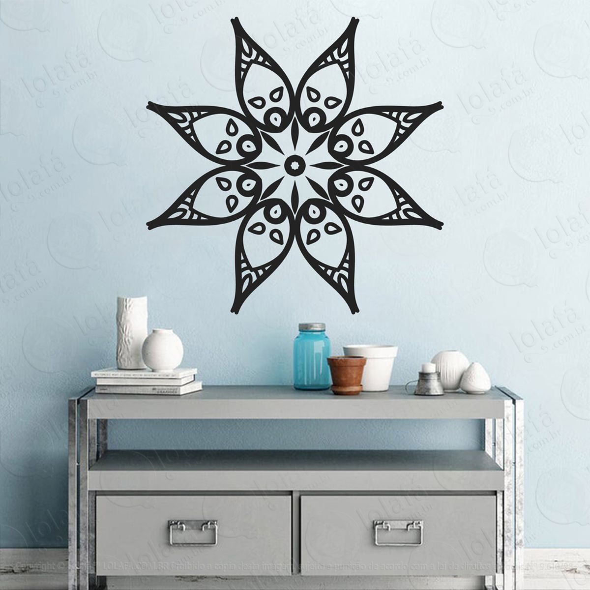 Mandala Seja Verdadeiro Adesivo de Parede Decorativo para Casa, Quarto, Sala e Vidro Mod:250
