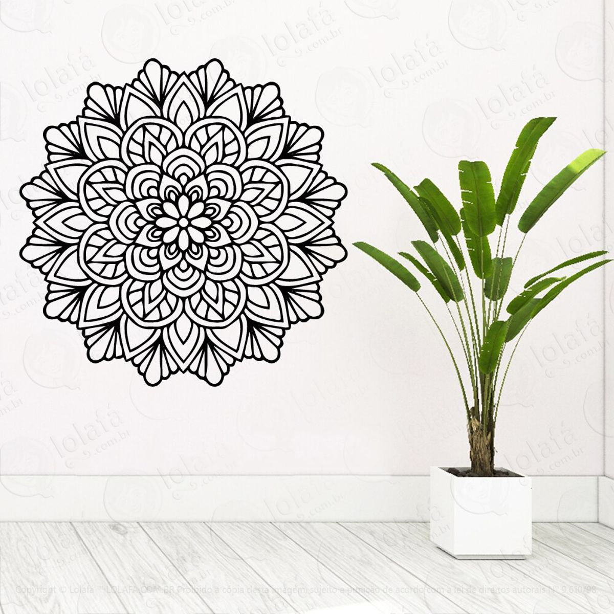 Mandala Para Cultivar Bons Pensamentos Adesivo de Parede Decorativo para Casa, Quarto, Sala e Vidro Mod:254