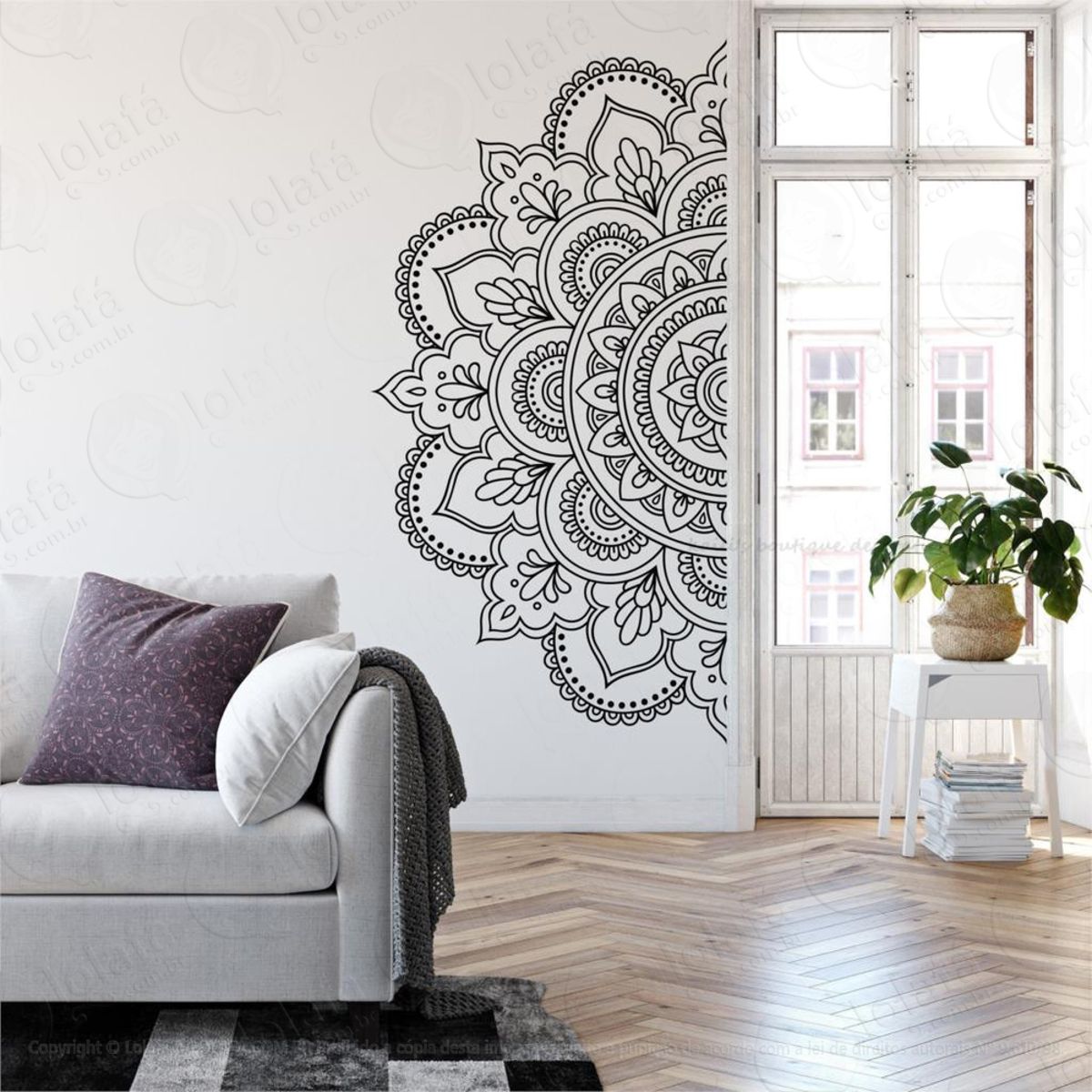 Mandala Das Boas Escolhas Adesivo de Parede Decorativo para Casa, Quarto, Sala e Vidro Mod:257