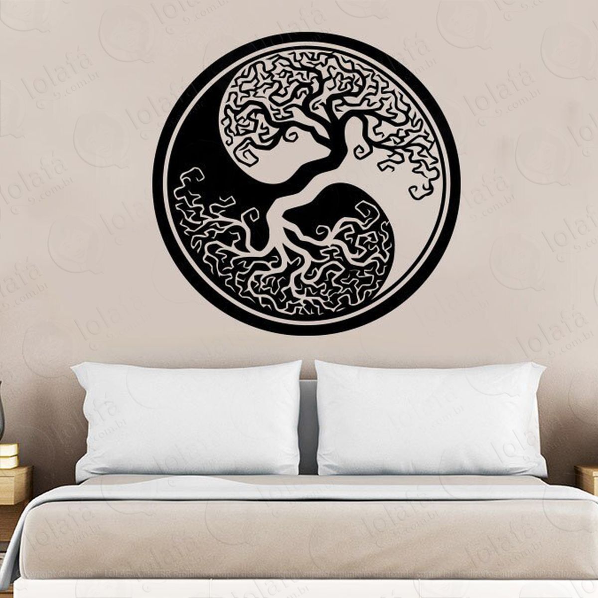 Mandala Yin Yang para Equilibrar as Energias Adesivo de Parede Decorativo para Casa, Quarto, Sala e Vidro Mod:262