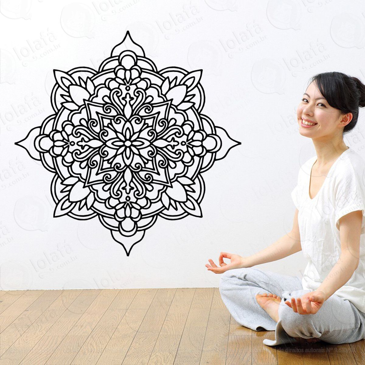 Mandala Da Meditação Adesivo de Parede Decorativo para Casa, Quarto, Sala e Vidro Mod:269