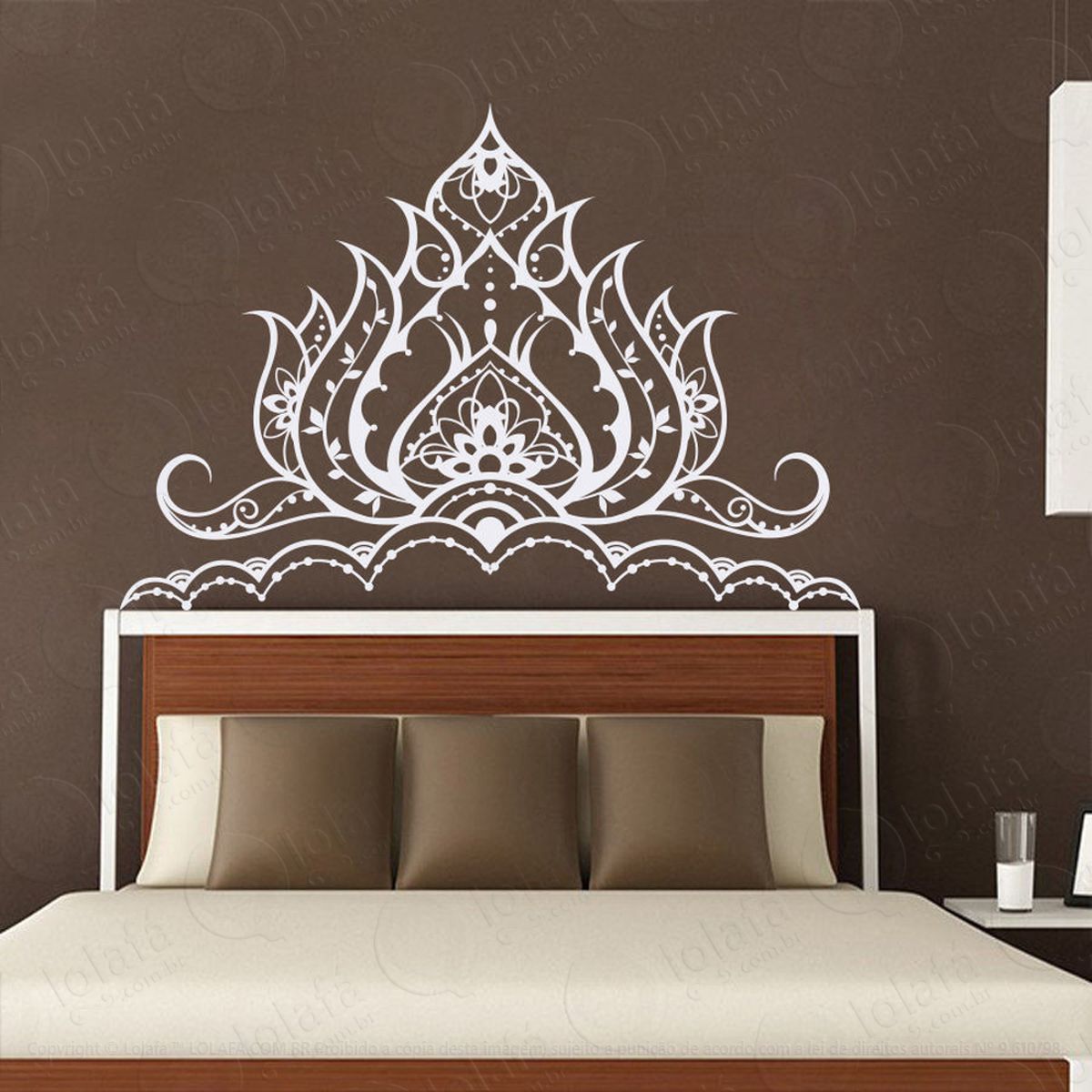 Mandala Flor de Lótus para Cultivar a Simplicidade Adesivo de Parede Decorativo para Casa, Quarto, Sala e Vidro Mod:270