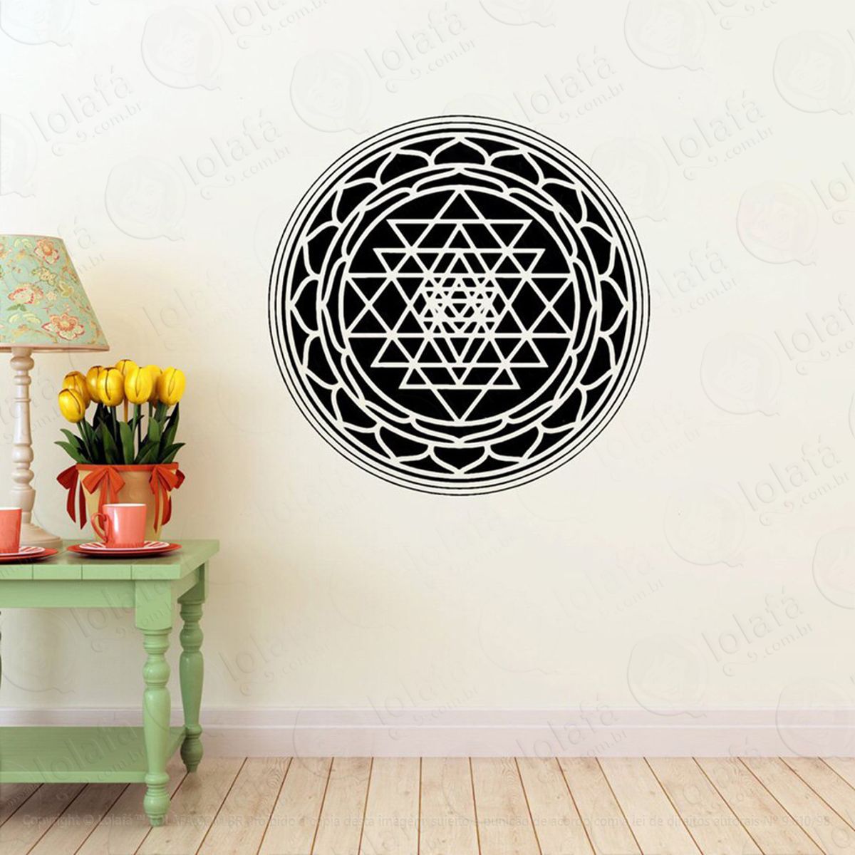 Mandala Para Fortalecer a Fé Adesivo de Parede Decorativo para Casa, Quarto, Sala e Vidro Mod:275