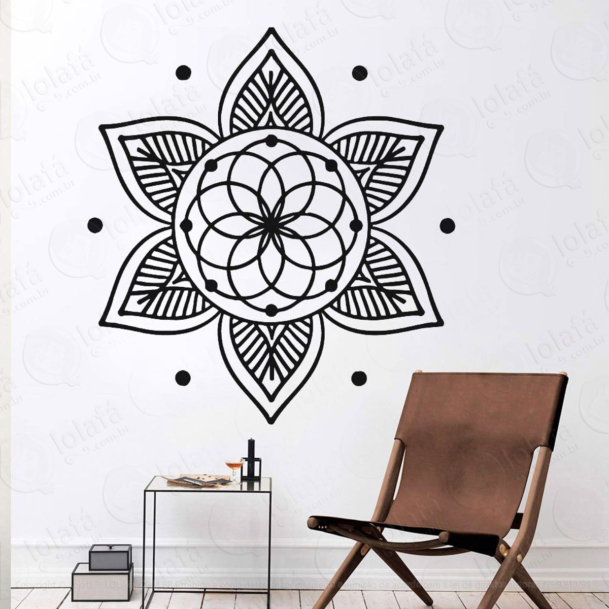 Mandala Para Cultivar a Paciência Adesivo de Parede Decorativo para Casa, Quarto, Sala e Vidro Mod:276