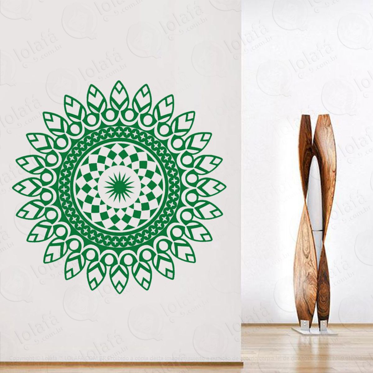 Mandala Para Cultivar a Liberdade Adesivo de Parede Decorativo para Casa, Quarto, Sala e Vidro Mod:277