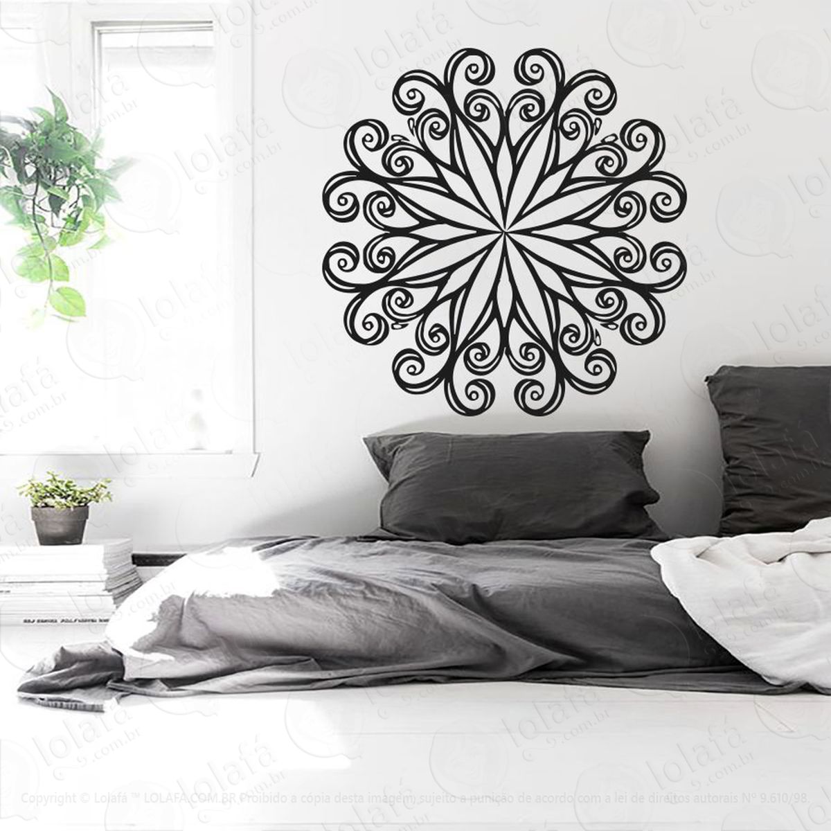 Mandala Para Cultivar as Boas Escolhas Adesivo de Parede Decorativo para Casa, Quarto, Sala e Vidro Mod:278