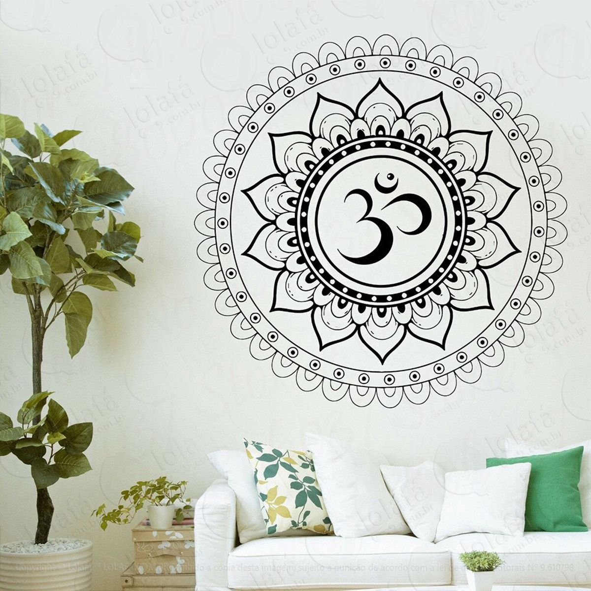 Mandala Para Cultivar o Equilíbrio Interior Adesivo de Parede Decorativo para Casa, Quarto, Sala e Vidro Mod:282