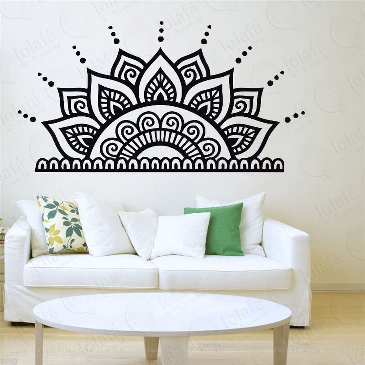 Mandala Para Atrair Boas Escolhas Adesivo de Parede Decorativo para Casa, Quarto, Sala e Vidro Mod:288