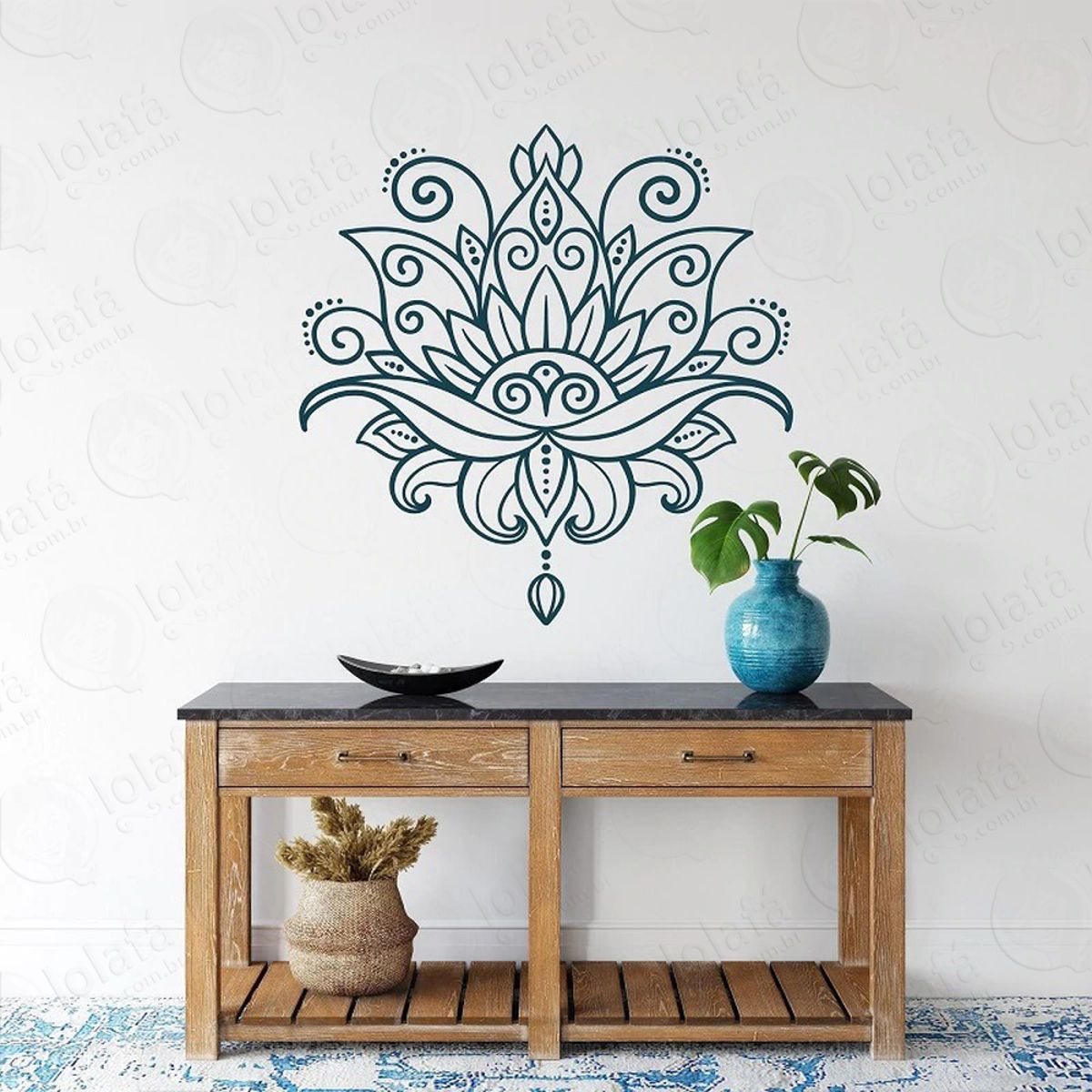 Mandala Flor de Lótus para Cultivar a Esperança Adesivo de Parede Decorativo para Casa, Quarto, Sala e Vidro Mod:291