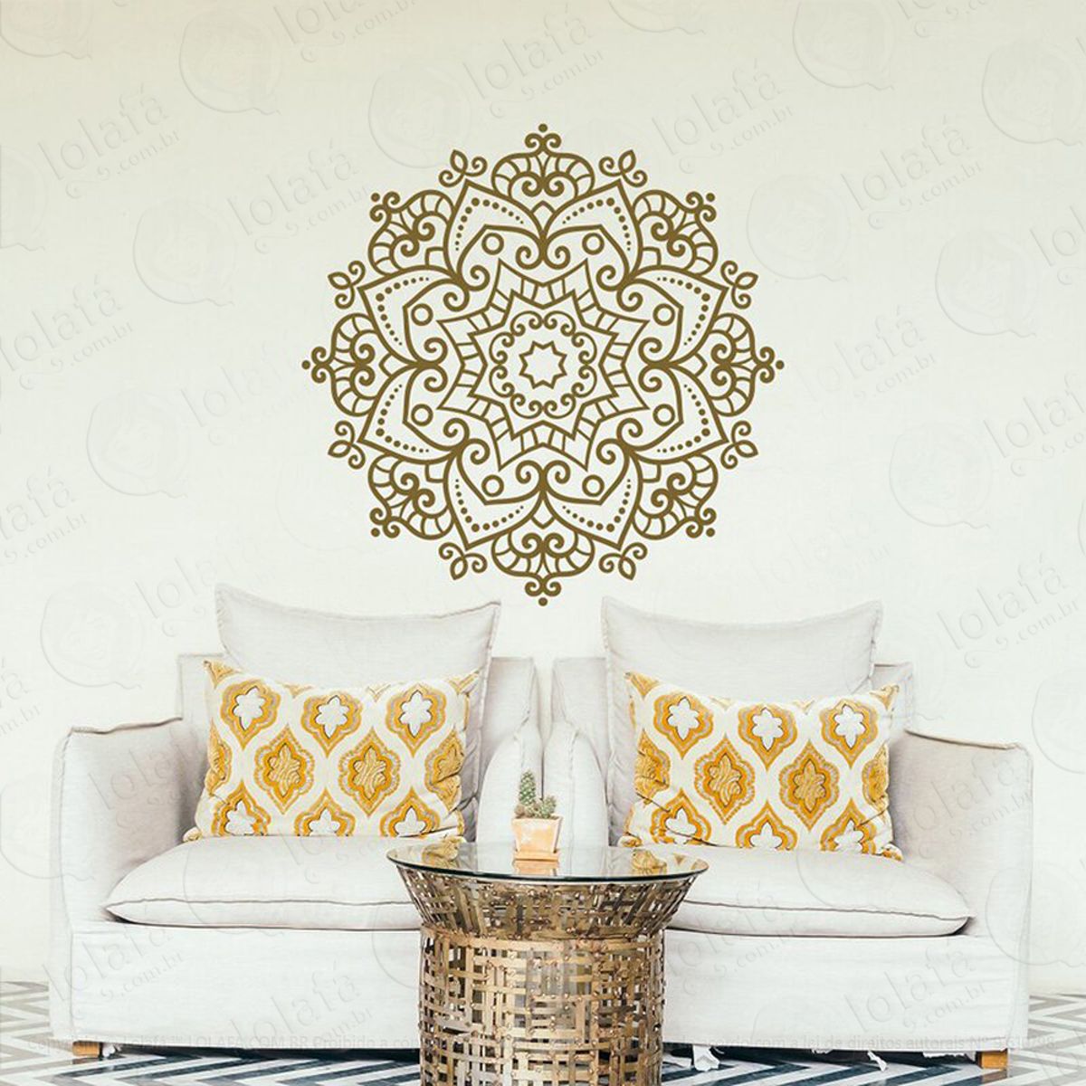 Mandala Para Cultivar Energias Positivas Adesivo de Parede Decorativo para Casa, Quarto, Sala e Vidro Mod:294
