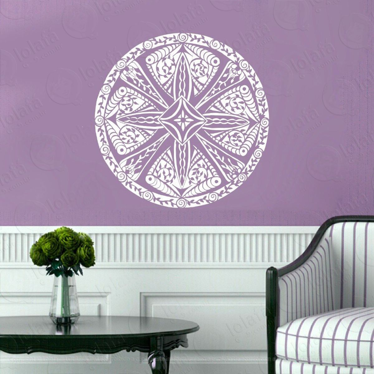 Mandala Para Cultivar a Sabedoria Adesivo de Parede Decorativo para Casa, Quarto, Sala e Vidro Mod:295