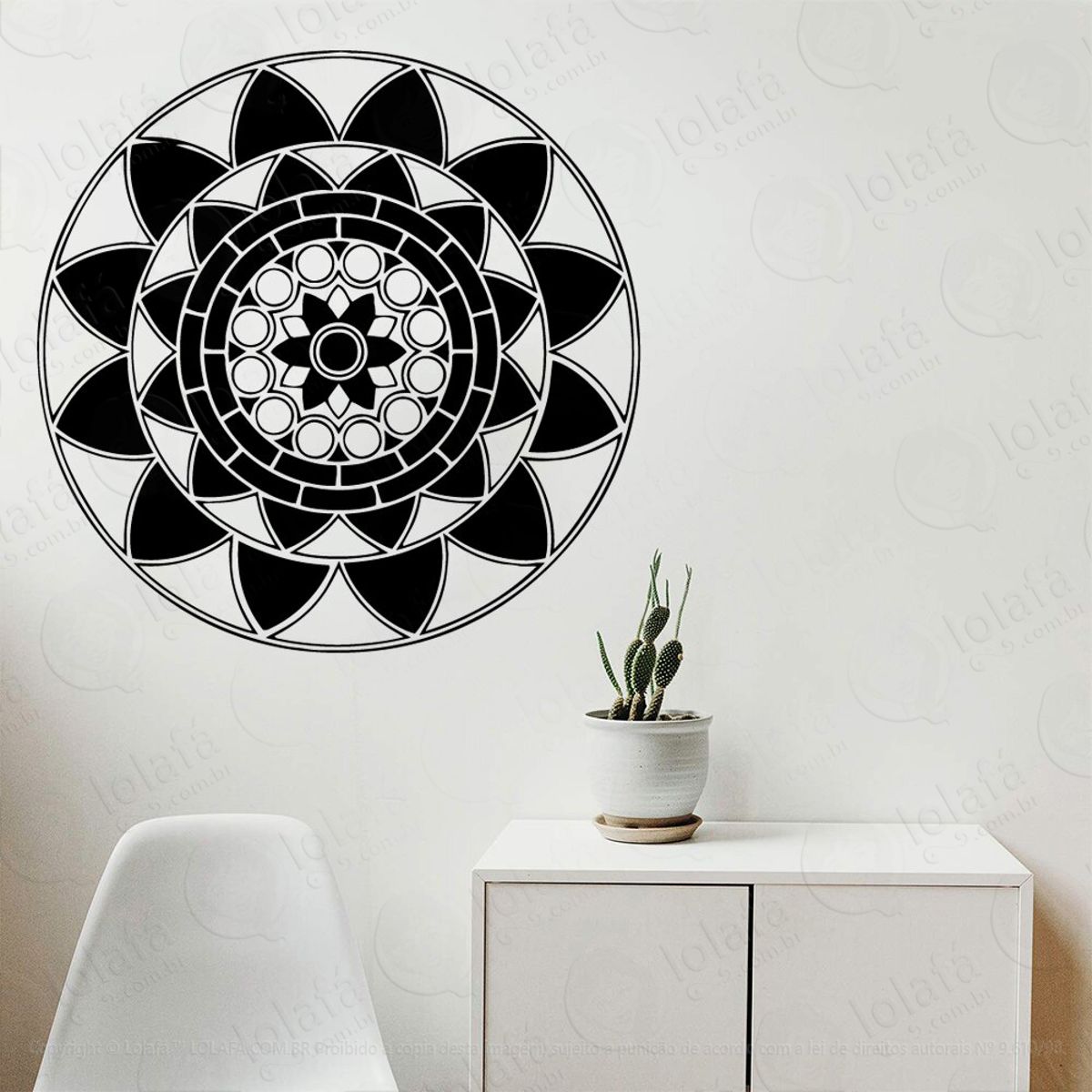 Mandala Para Sucesso no Trabalho Adesivo de Parede Decorativo para Casa, Quarto, Sala e Vidro Mod:298