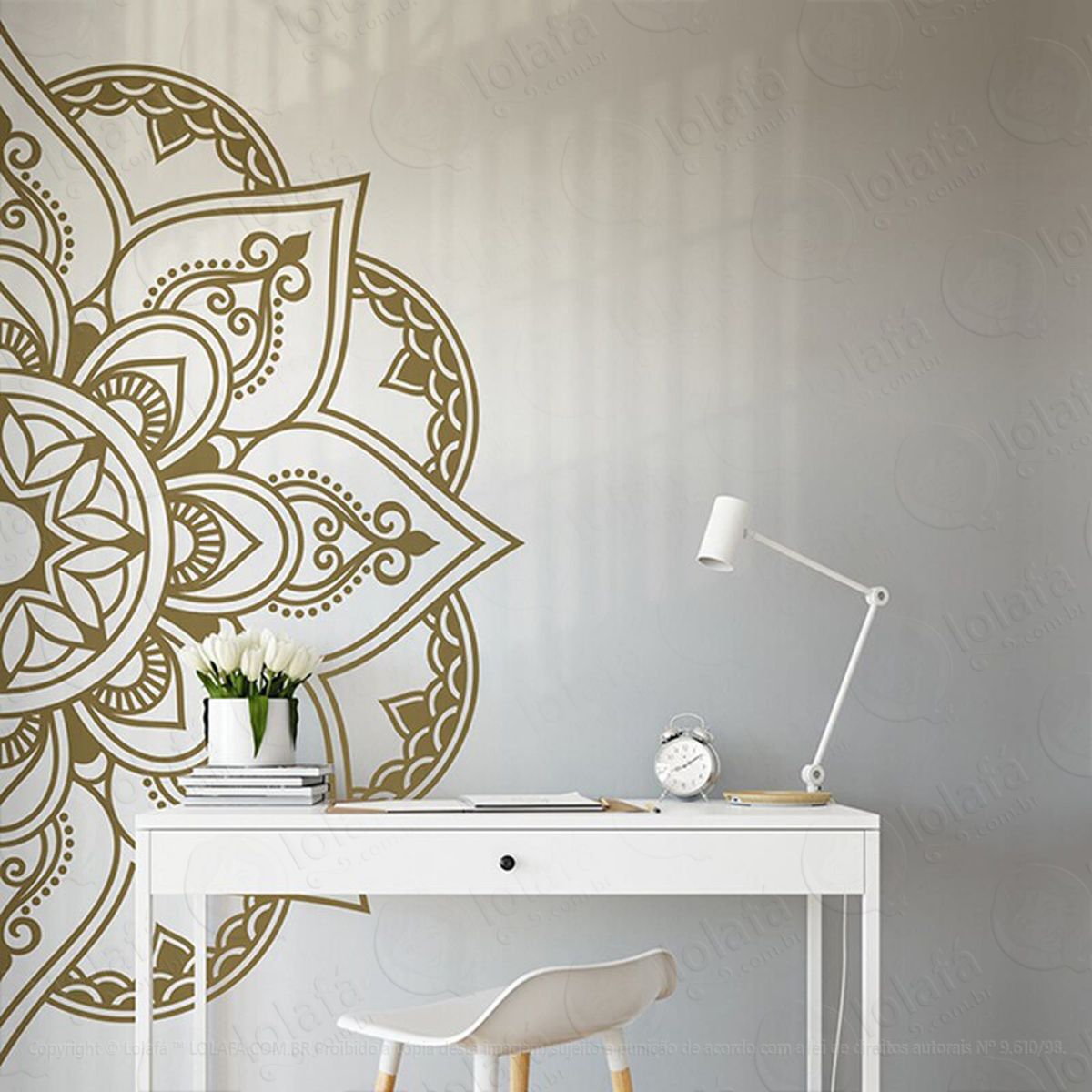 Mandala Para Cultivar o Conhecimento Adesivo de Parede Decorativo para Casa, Quarto, Sala e Vidro Mod:300