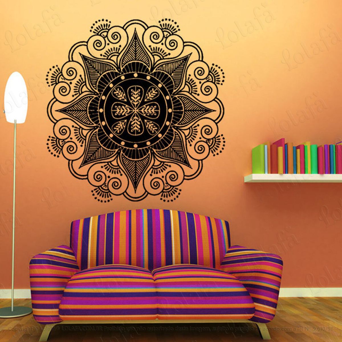 Mandala Para Busca do Eu Interior Adesivo de Parede Decorativo para Casa, Quarto, Sala e Vidro Mod:302