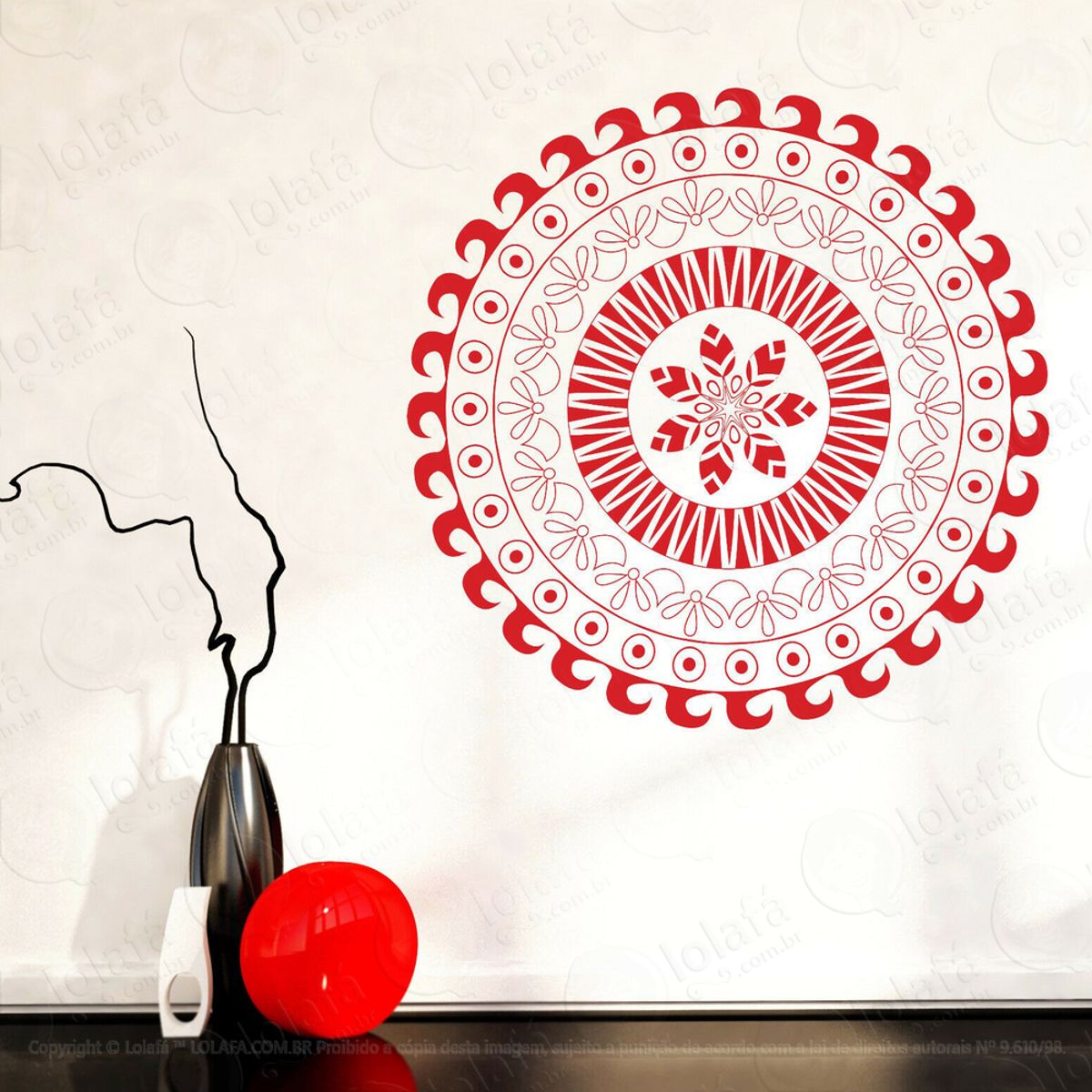 Mandala Para Cultivar Boas Energias Adesivo de Parede Decorativo para Casa, Quarto, Sala e Vidro Mod:306