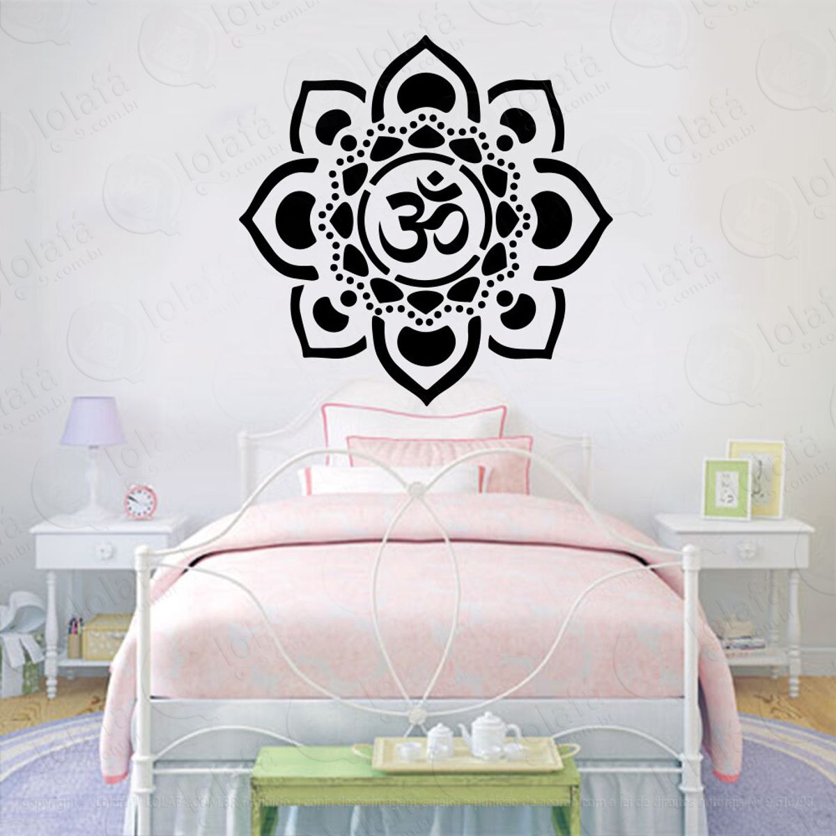 Mandala Para Cultivar o Equilíbrio da Mente Adesivo de Parede Decorativo para Casa, Quarto, Sala e Vidro Mod:307