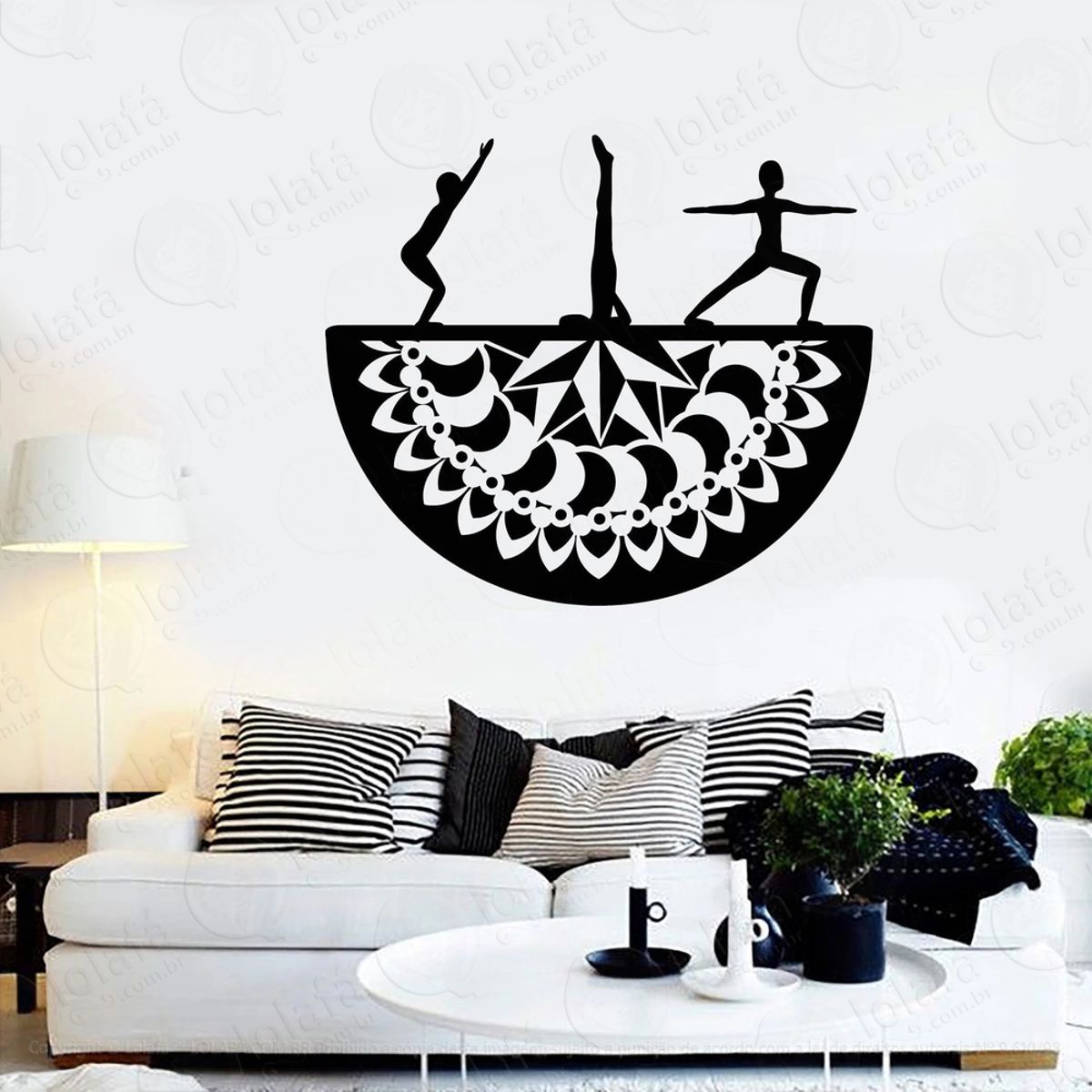 Mandala Yoga para Equilíbrio Pessoal Adesivo de Parede Decorativo para Casa, Quarto, Sala e Vidro Mod:311