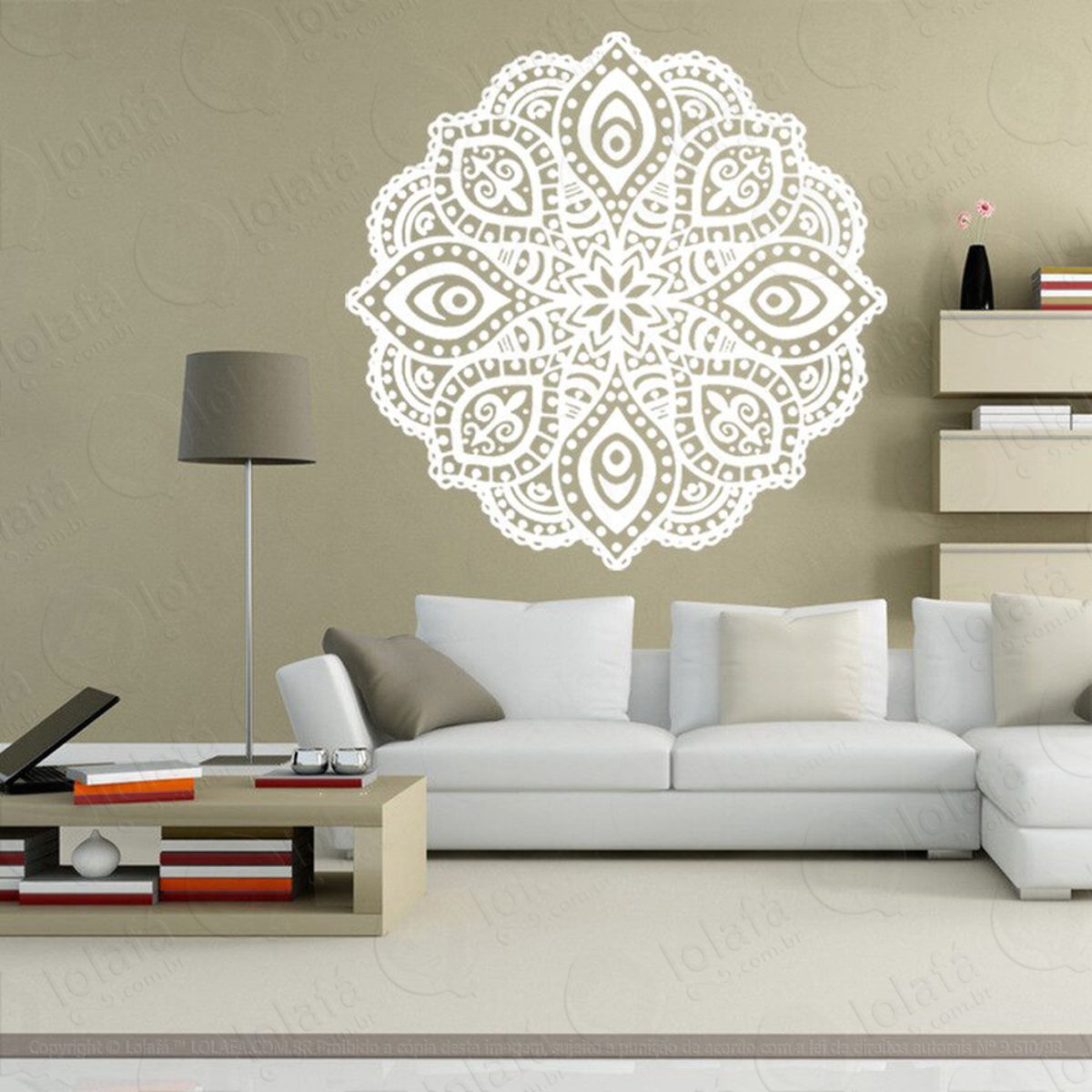 Mandala Para Recomeçar com Sabedoria Adesivo de Parede Decorativo para Casa, Quarto, Sala e Vidro Mod:312