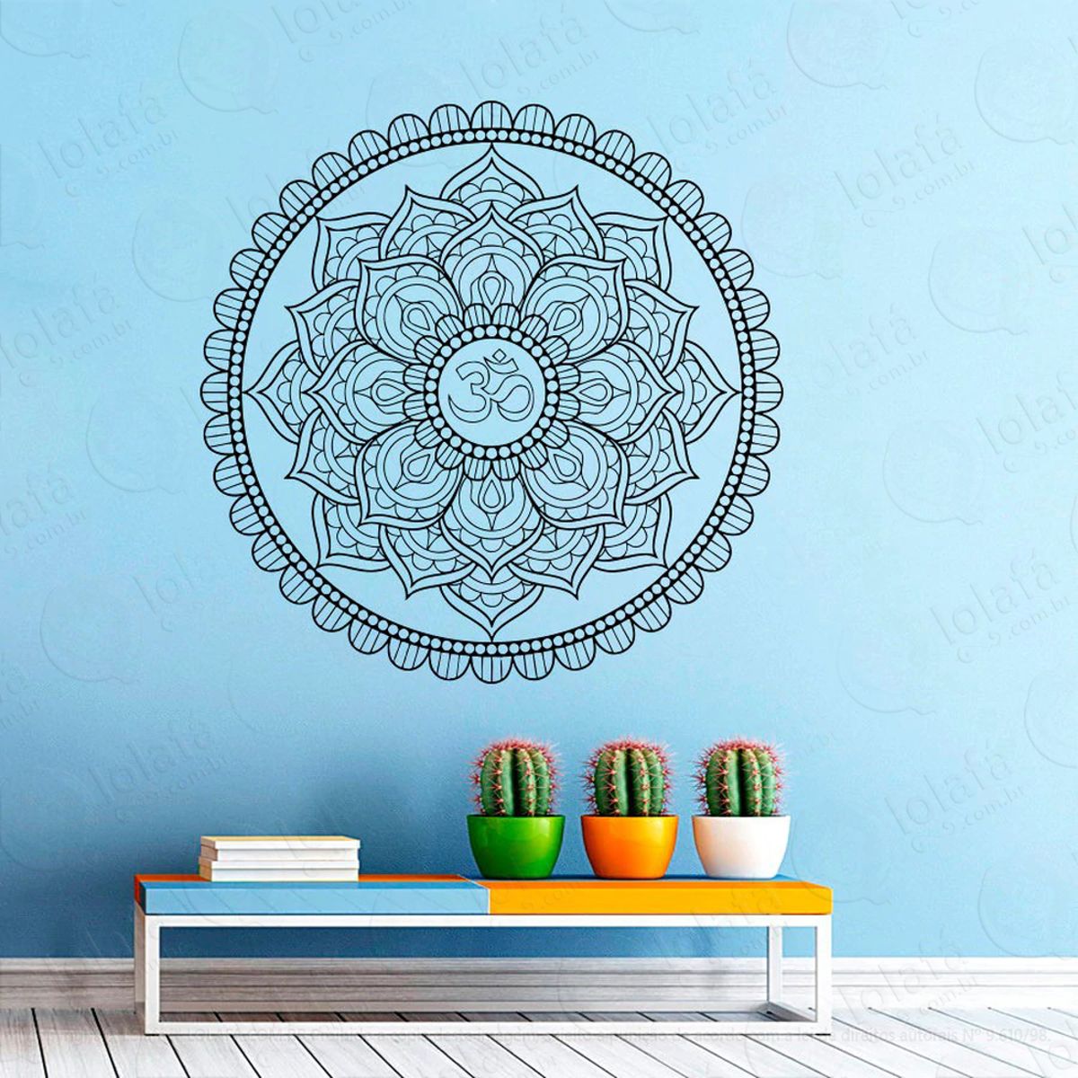 Mandala Para Cultivar o Equilíbrio da Mente Adesivo de Parede Decorativo para Casa, Quarto, Sala e Vidro Mod:313