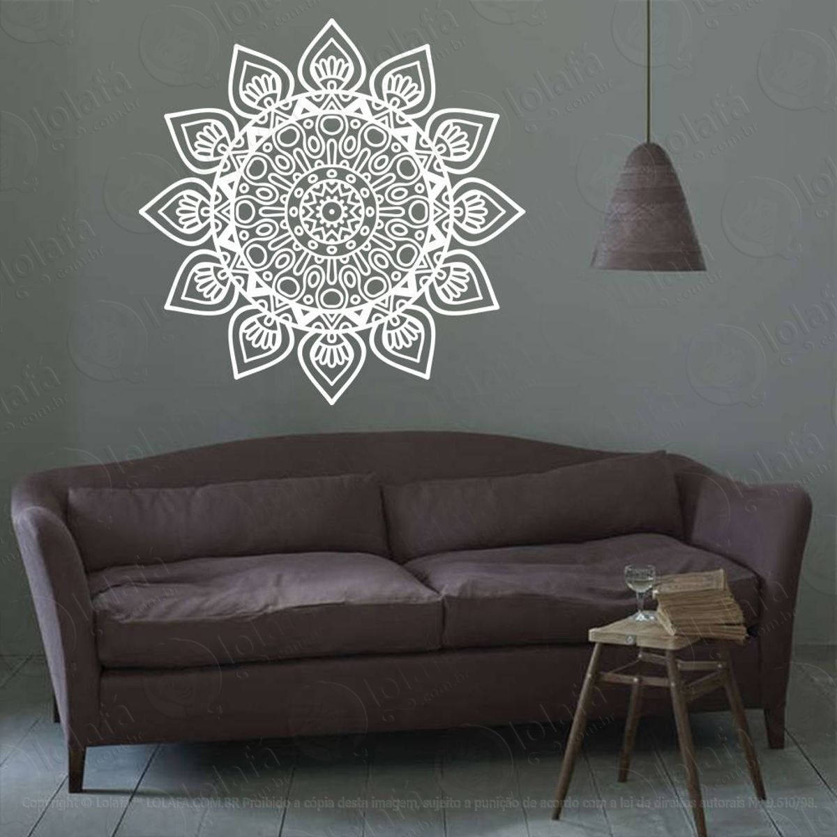 Mandala Para Cultivar a Força Interior Adesivo de Parede Decorativo para Casa, Quarto, Sala e Vidro Mod:315