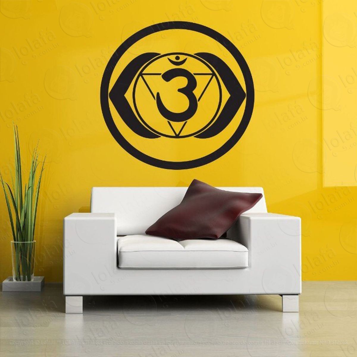 Mandala Chakra do Terceiro Olho Adesivo de Parede Decorativo para Casa, Quarto, Sala e Vidro Mod:317