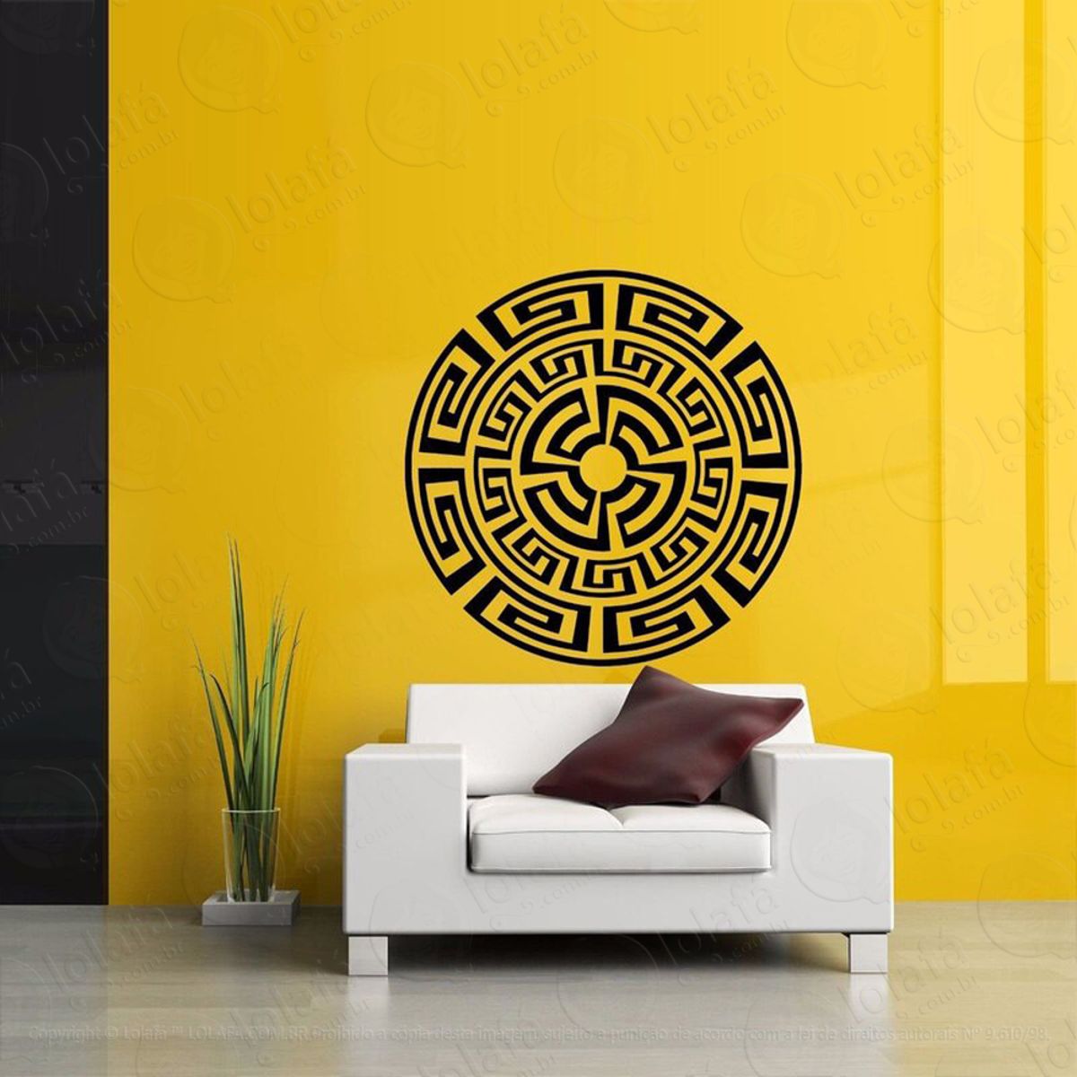 Mandala Para Superar os Obstáculos Adesivo de Parede Decorativo para Casa, Quarto, Sala e Vidro Mod:320