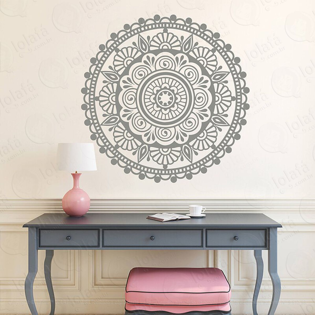 Mandala Da Felicidade Adesivo de Parede Decorativo para Casa, Quarto, Sala e Vidro Mod:327