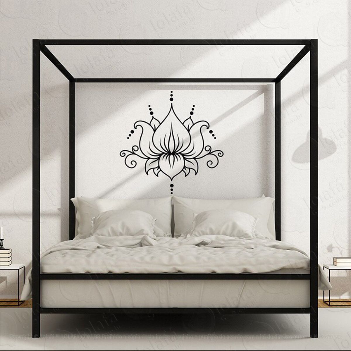 Mandala Flor de Lótus para Cultivar as Boas Escolhas Adesivo de Parede Decorativo para Casa, Quarto, Sala e Vidro Mod:329