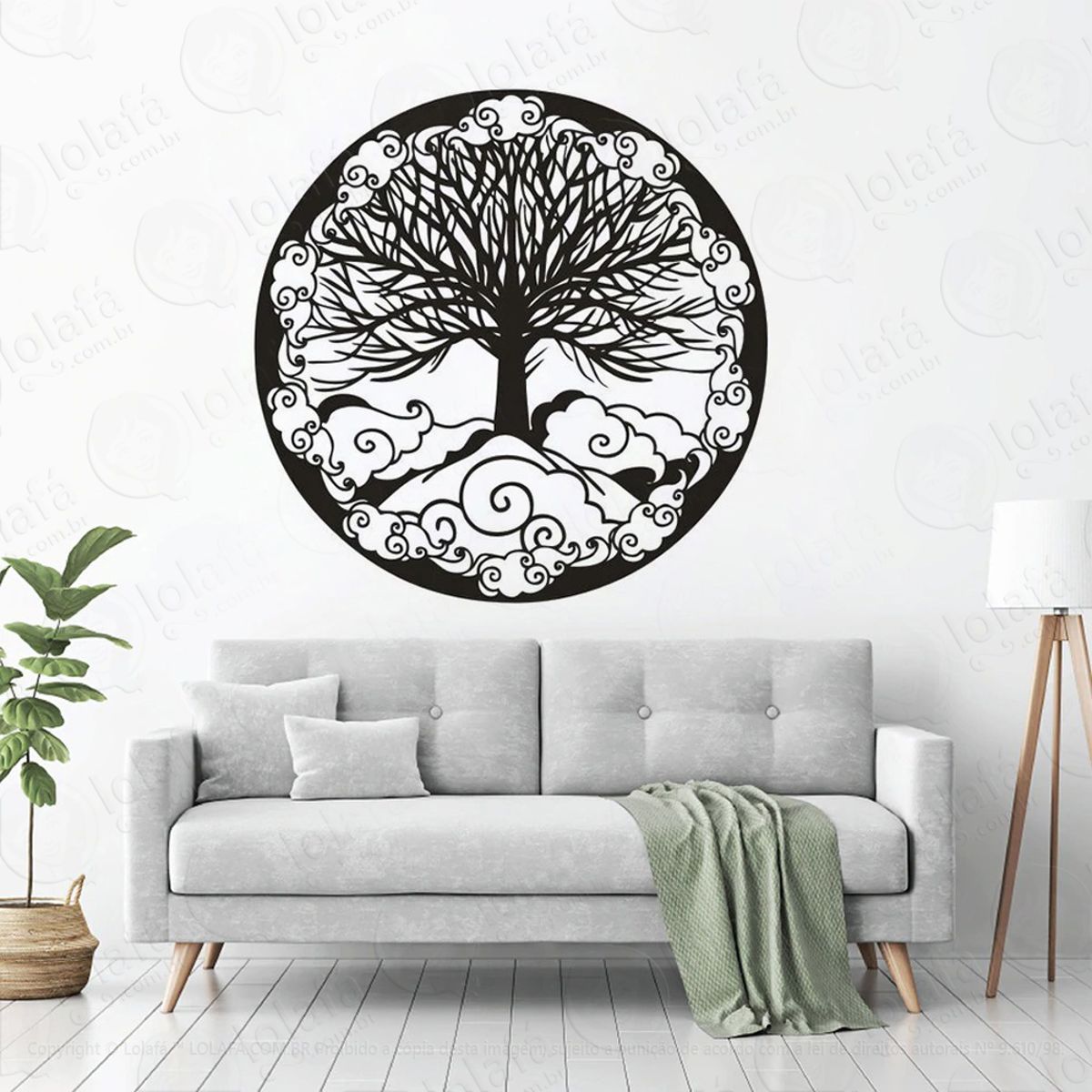 Mandala Árvore da Vida para Cultivar o Conhecimento Adesivo de Parede Decorativo para Casa, Quarto, Sala e Vidro Mod:331