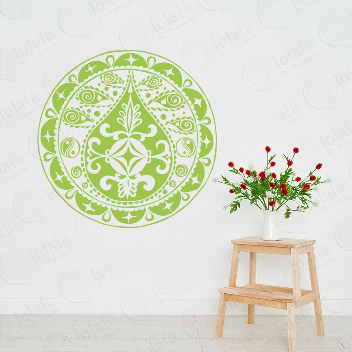 Mandala Para Cultivar a Paz Adesivo de Parede Decorativo para Casa, Quarto, Sala e Vidro Mod:337